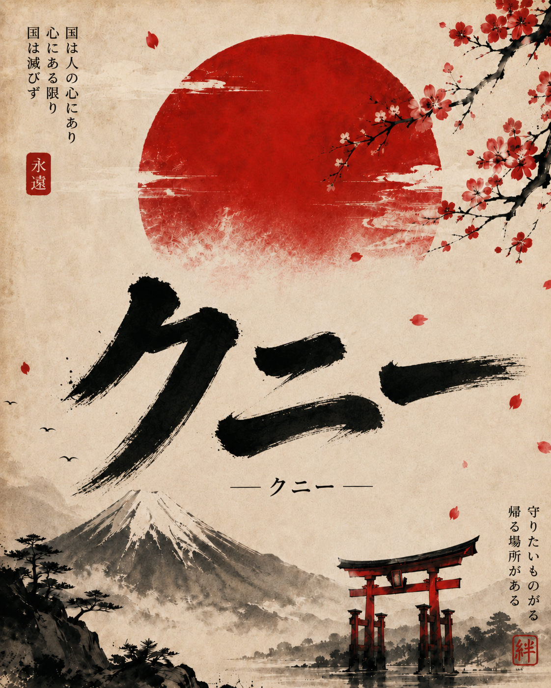 KUNY、日本の風景と国の書道